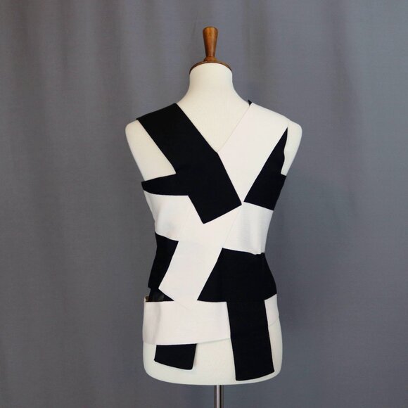 AKRIS Size 8 Layered Contrast Panel Asymmetric Tank Blouse Top - Picture 6 of 15